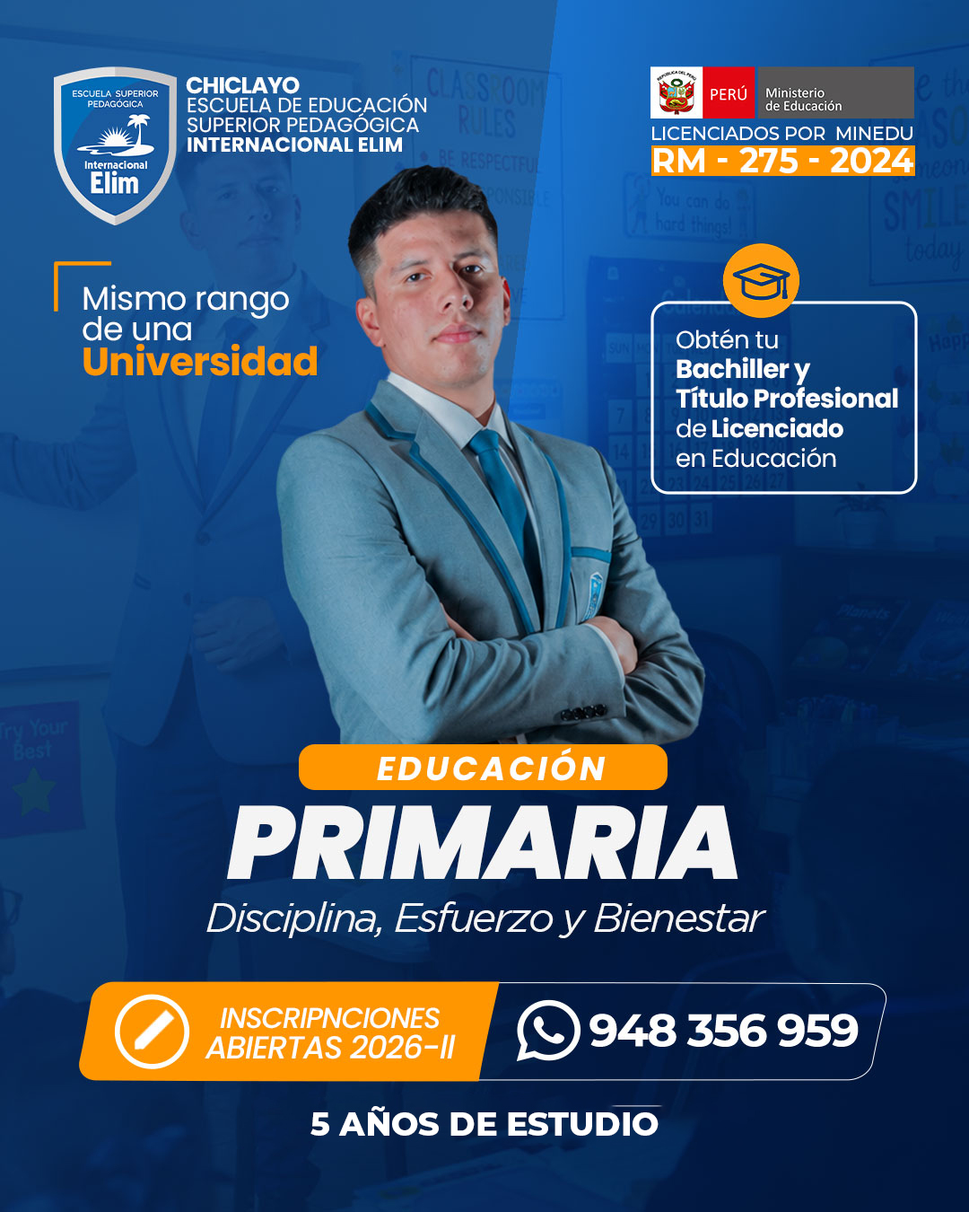 Educación Primaria en la sede Chiclayo